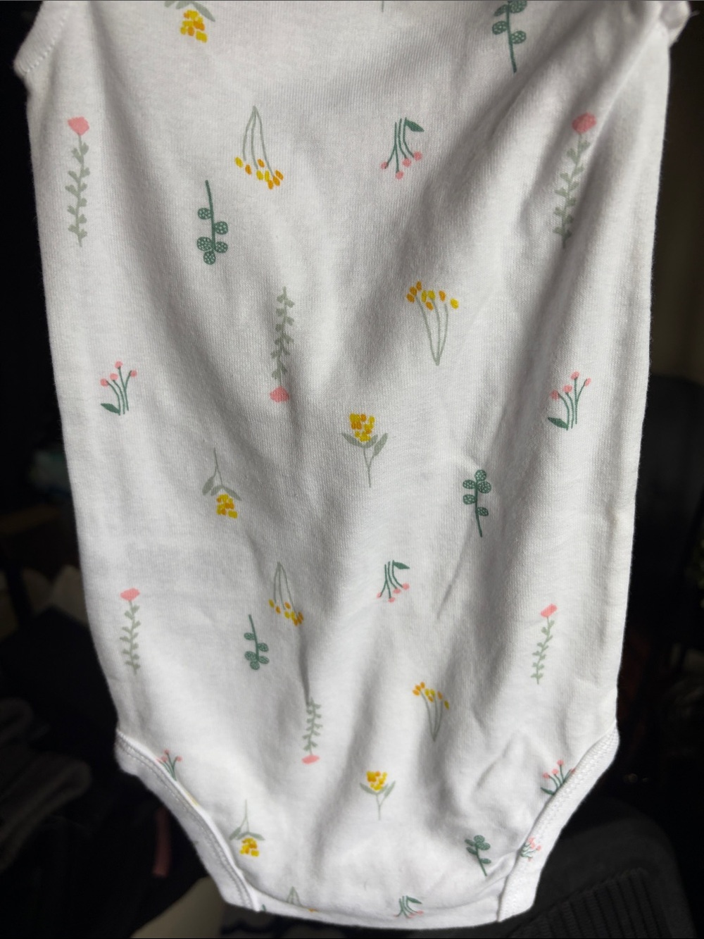 Carter's Mint Green Floral Embroidered Baby Bodysuit - Picture 4 of 6